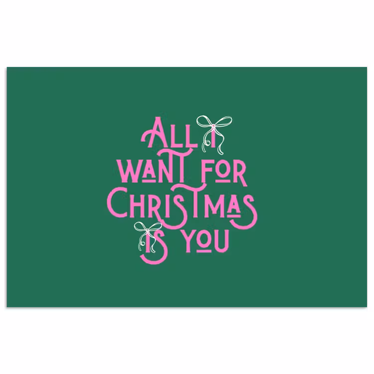 Poster - Kerst - Tekst - Roze - Groen