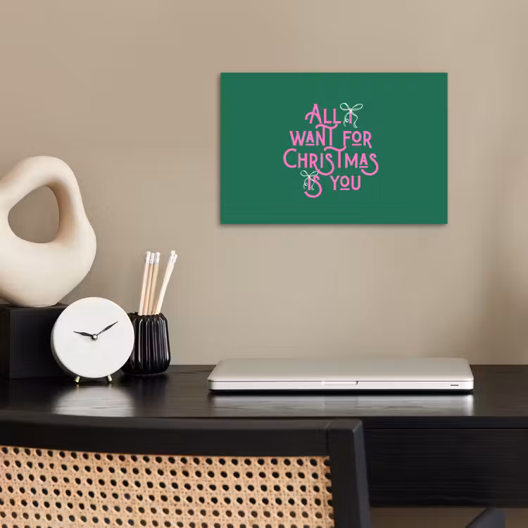 Poster - Kerst - Tekst - Roze - Groen — 2