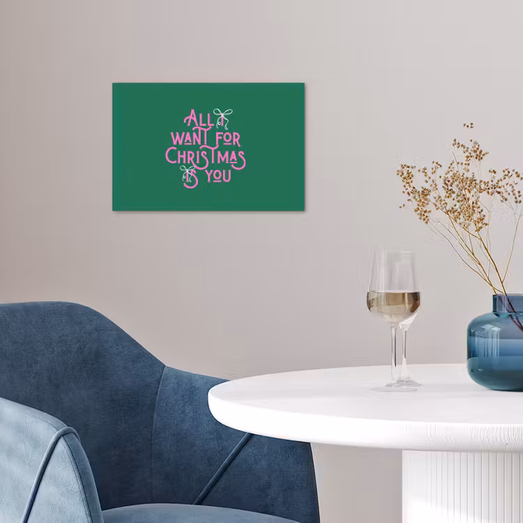 Poster - Kerst - Tekst - Roze - Groen — 4