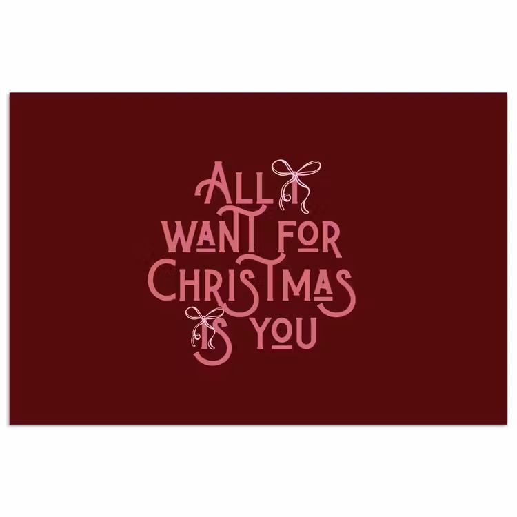 Poster - Tekst - Kerst - Rood - Roze