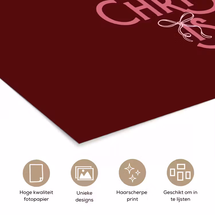 Poster - Tekst - Kerst - Rood - Roze — 5