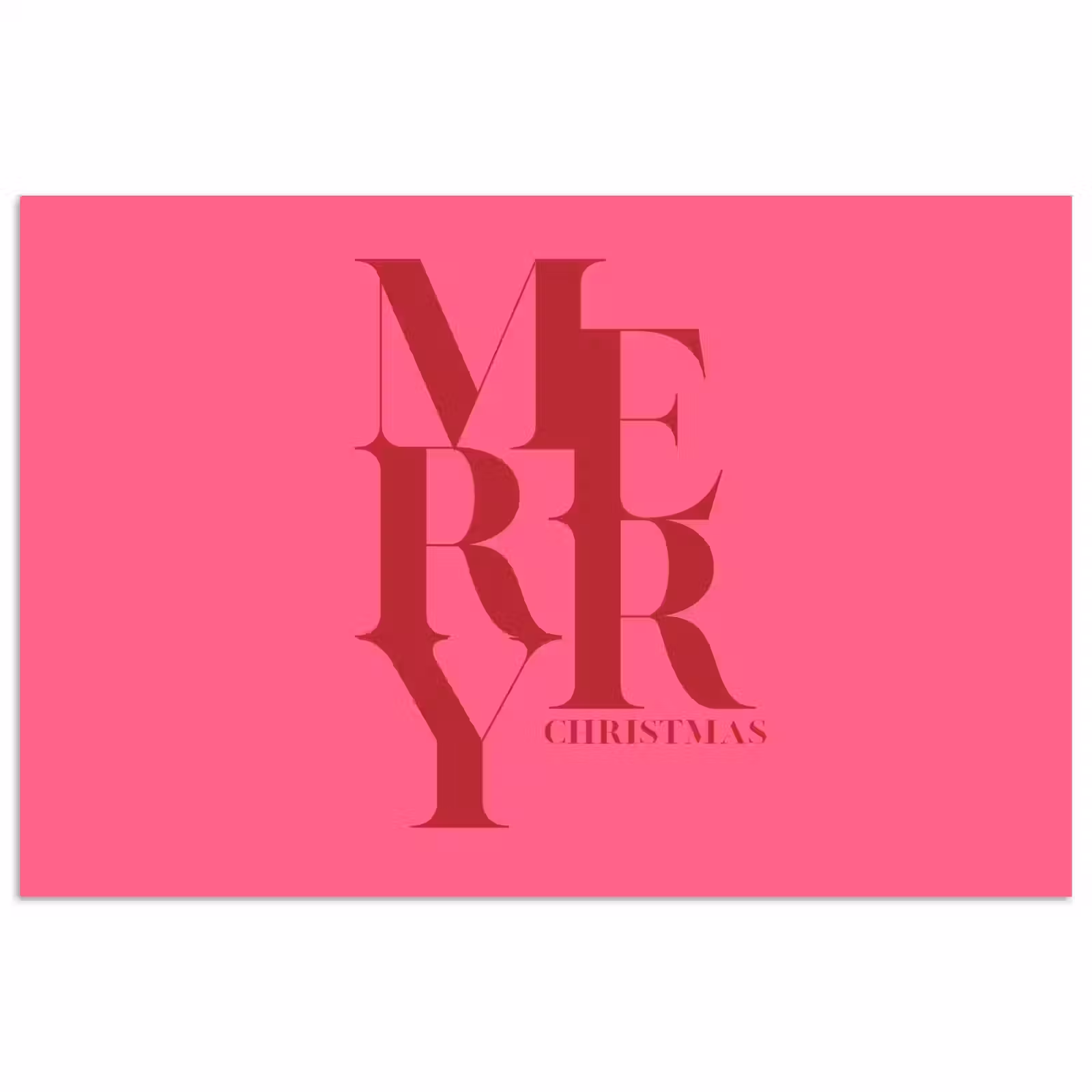 Poster - Merry - Tekst - Kerst - Roze — 1