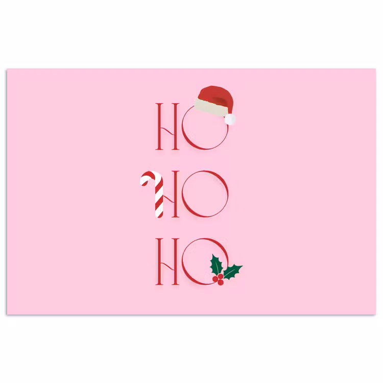 Poster - Kerst - Tekst - Roze - Illustratie