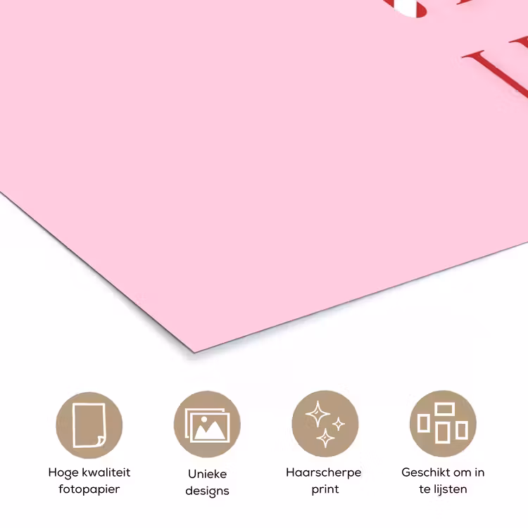 Poster - Kerst - Tekst - Roze - Illustratie — 5