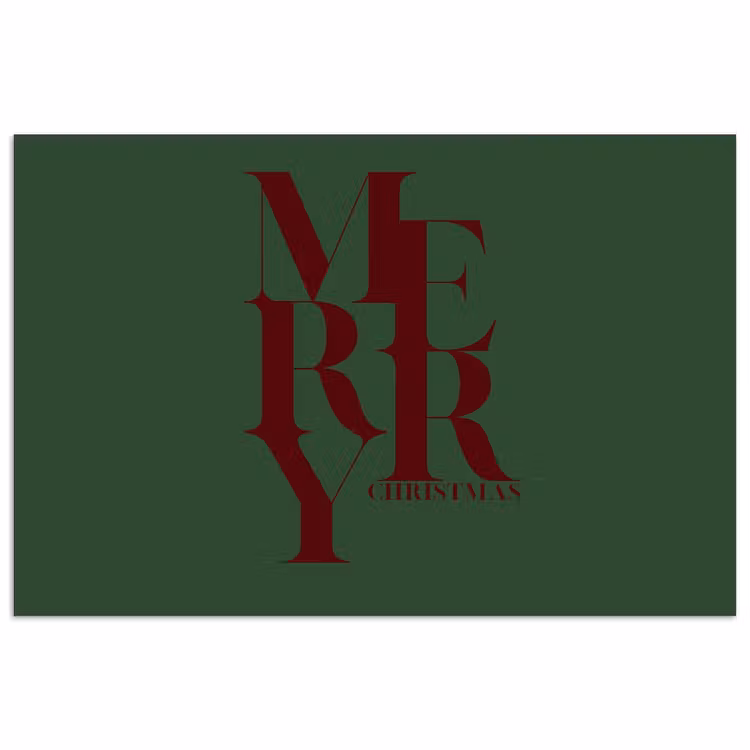 Poster - Merry - Tekst - Groen - Kerst