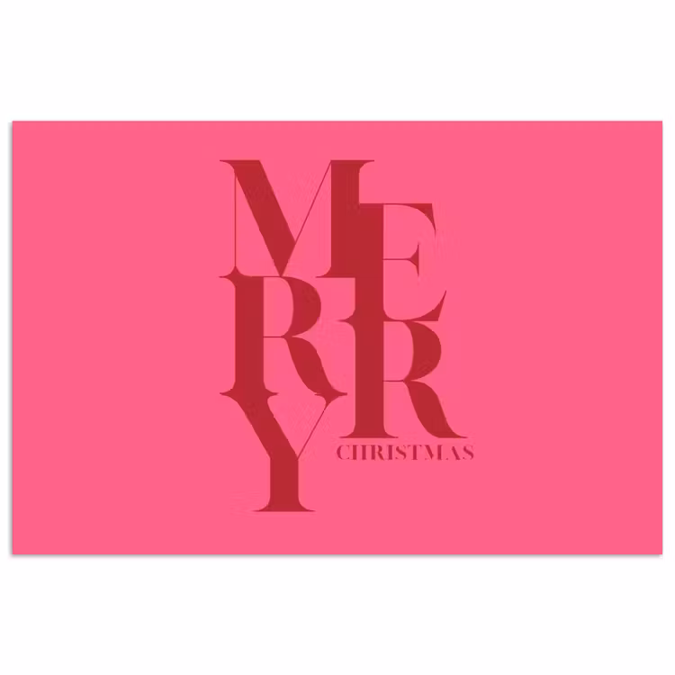Poster - Merry - Tekst - Kerst - Roze — 1