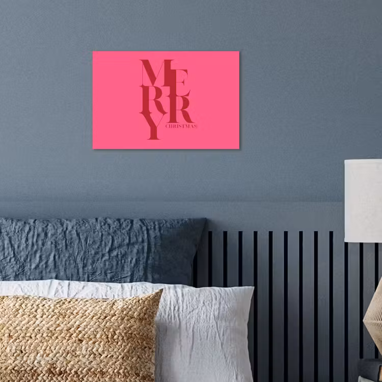 Poster - Merry - Tekst - Kerst - Roze — 3