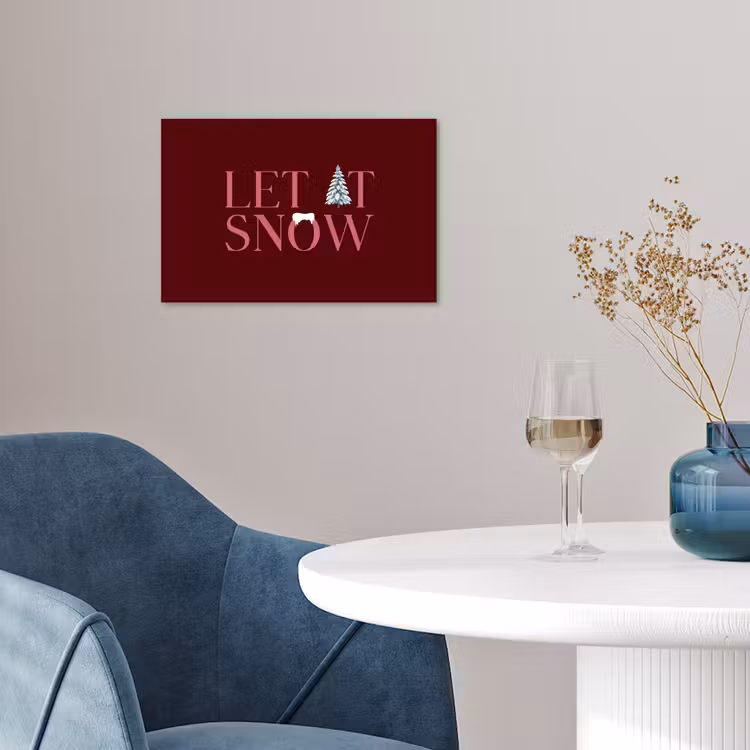 Poster - Tekst - Kerst - Sneeuw - Roze — 4