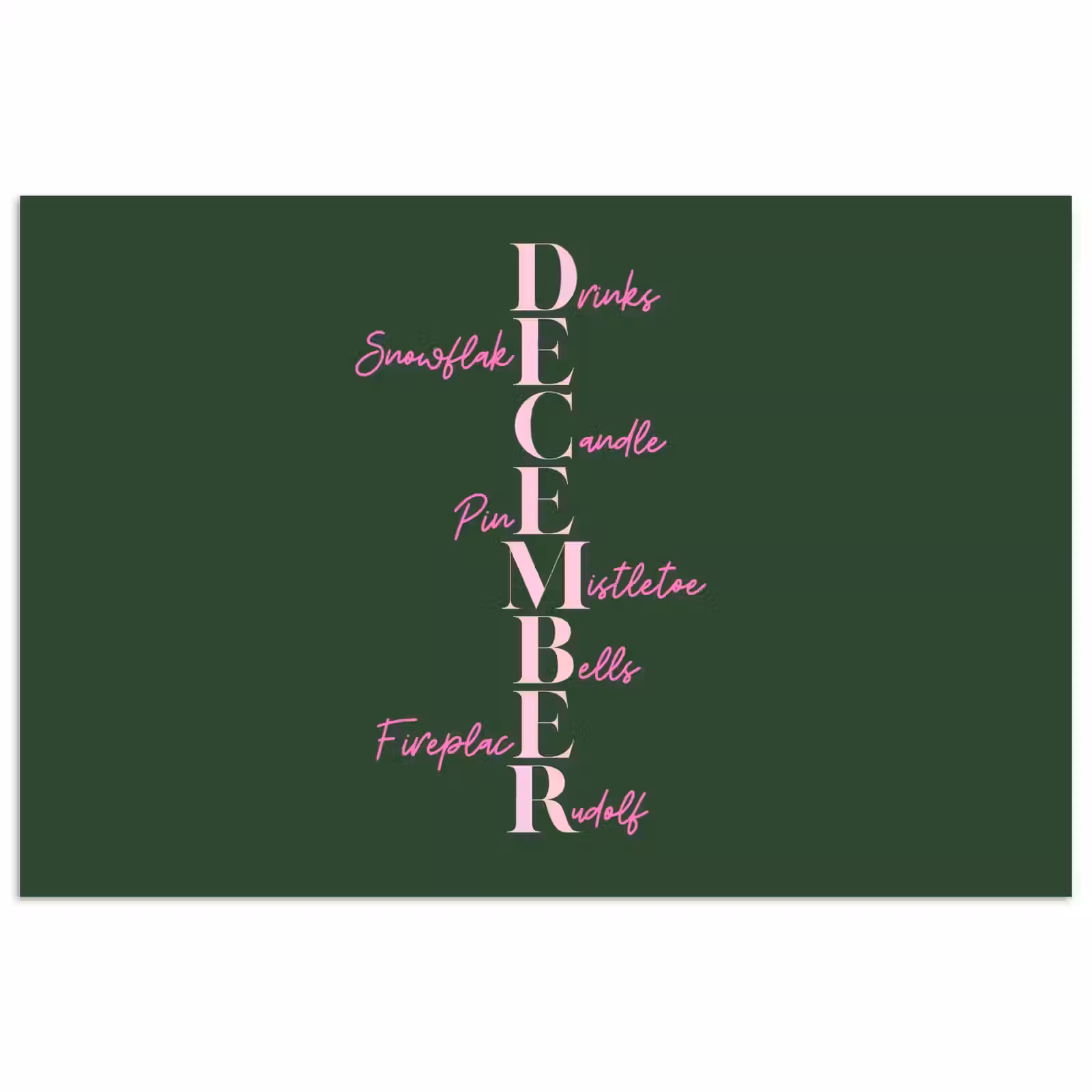 Poster - December - Tekst - Kerst - Groen — 1