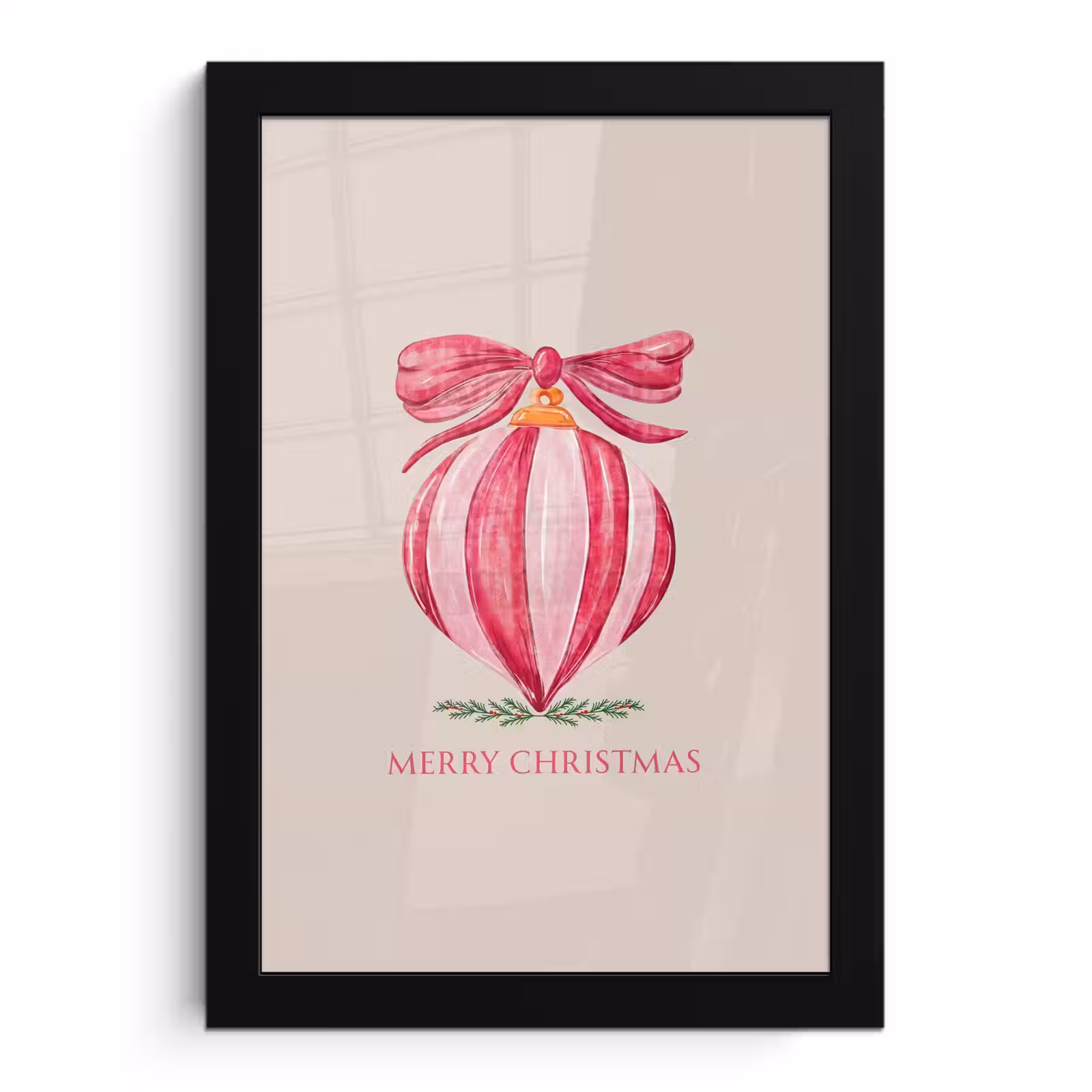 Poster met lijst - Kerst - Kerstbal - Tekst — 1