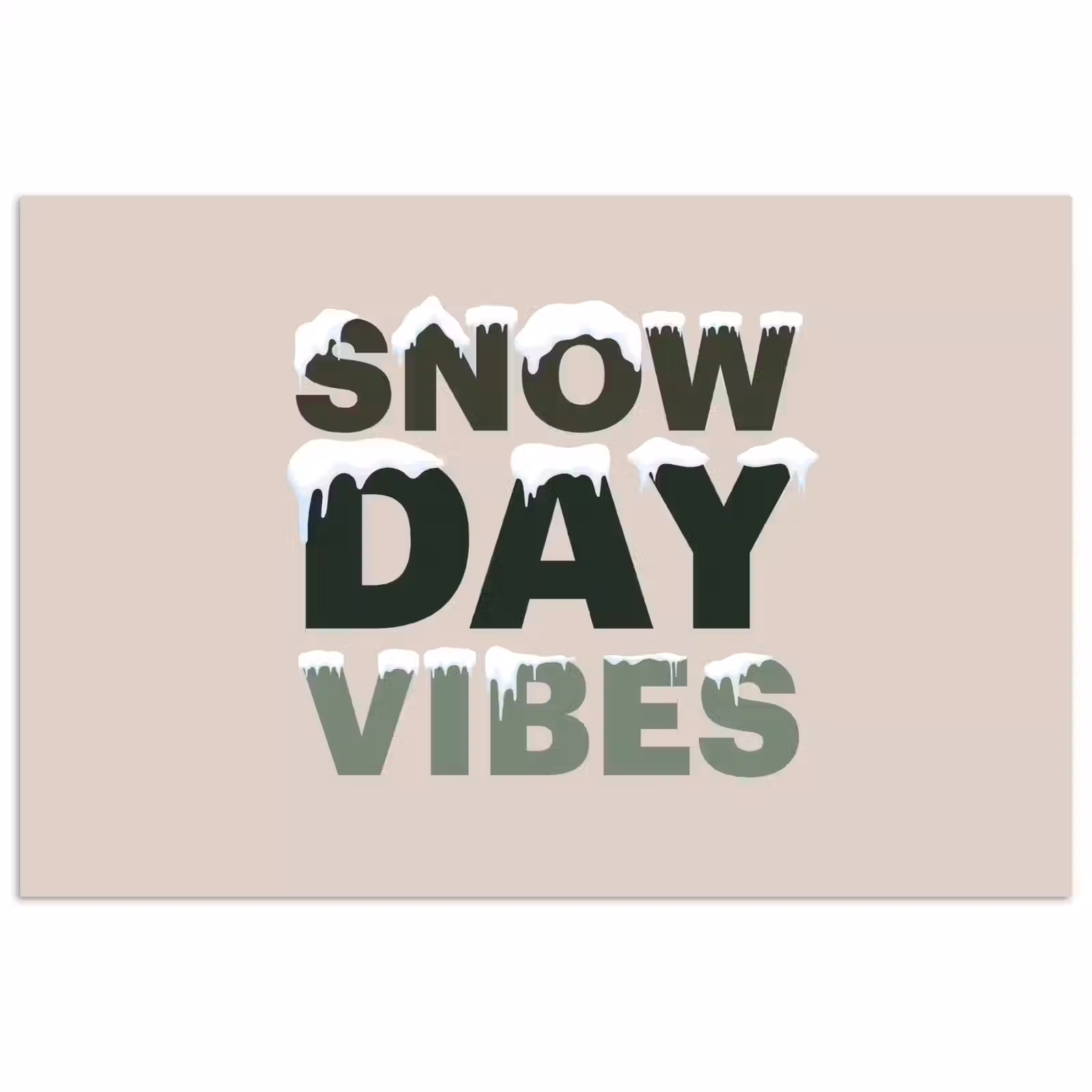 Poster - Sneeuw - Tekst - Kerst - Beige — 1