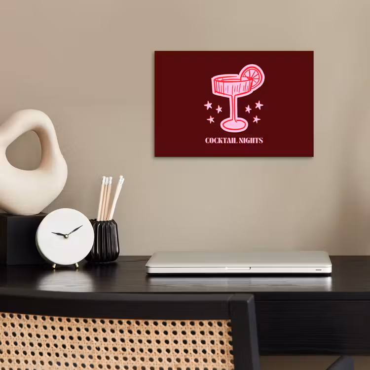 Poster - Cocktail - Kerst - Burgundy - Roze — 2