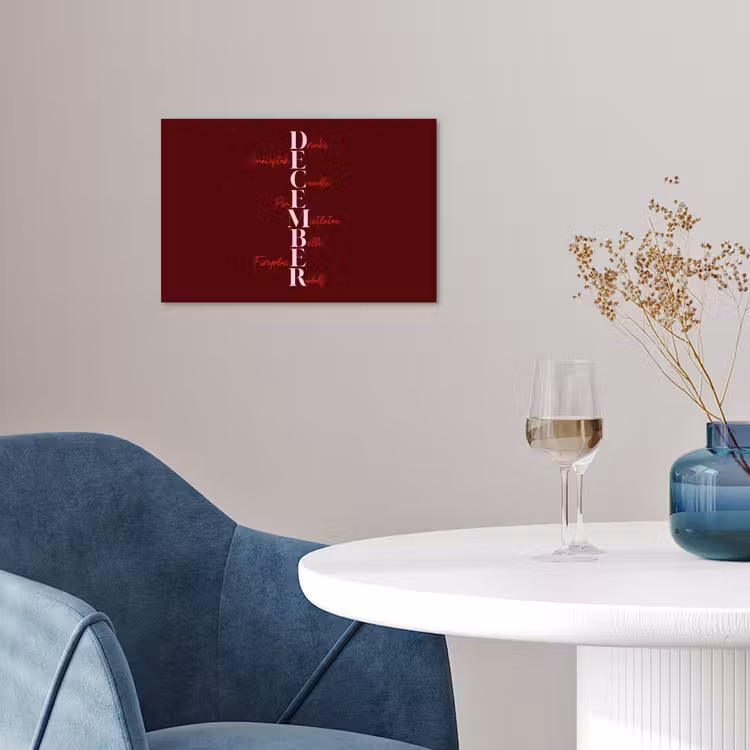 Poster - December - Tekst - Kerst - Burgundy — 4