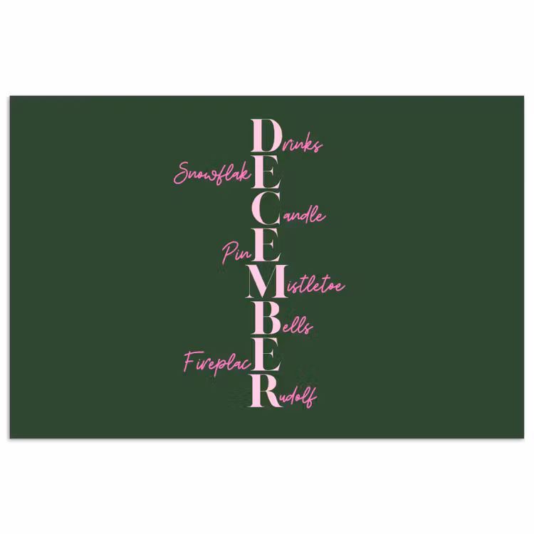 Poster - December - Tekst - Kerst - Groen — 1
