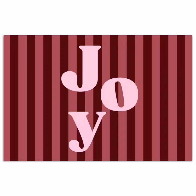Poster - Joy - Kerst - Tekst - Roze