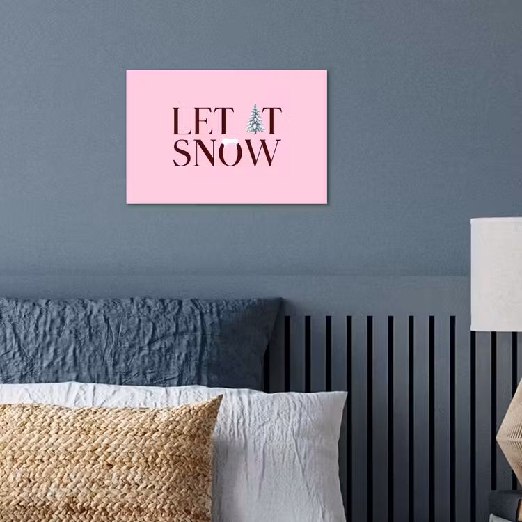 Poster - Kerst - Tekst - Sneeuw - Roze — 3