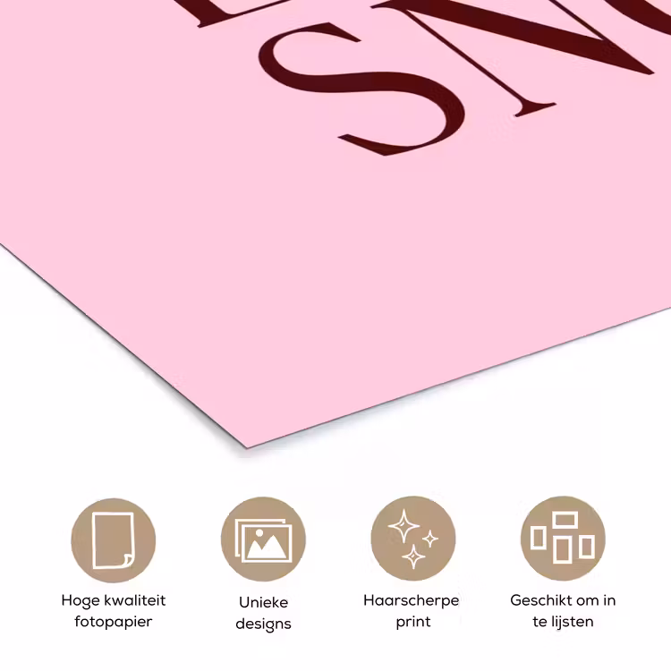 Poster - Kerst - Tekst - Sneeuw - Roze — 5