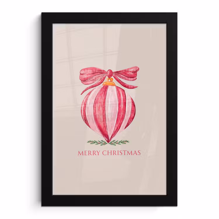 Poster met lijst - Kerst - Kerstbal - Tekst