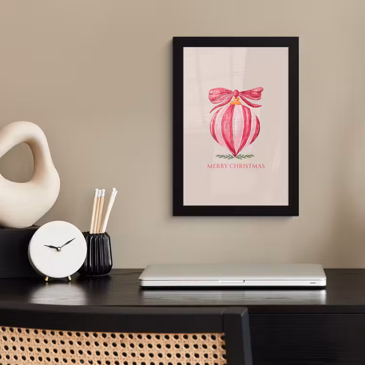 Poster met lijst - Kerst - Kerstbal - Tekst — 2