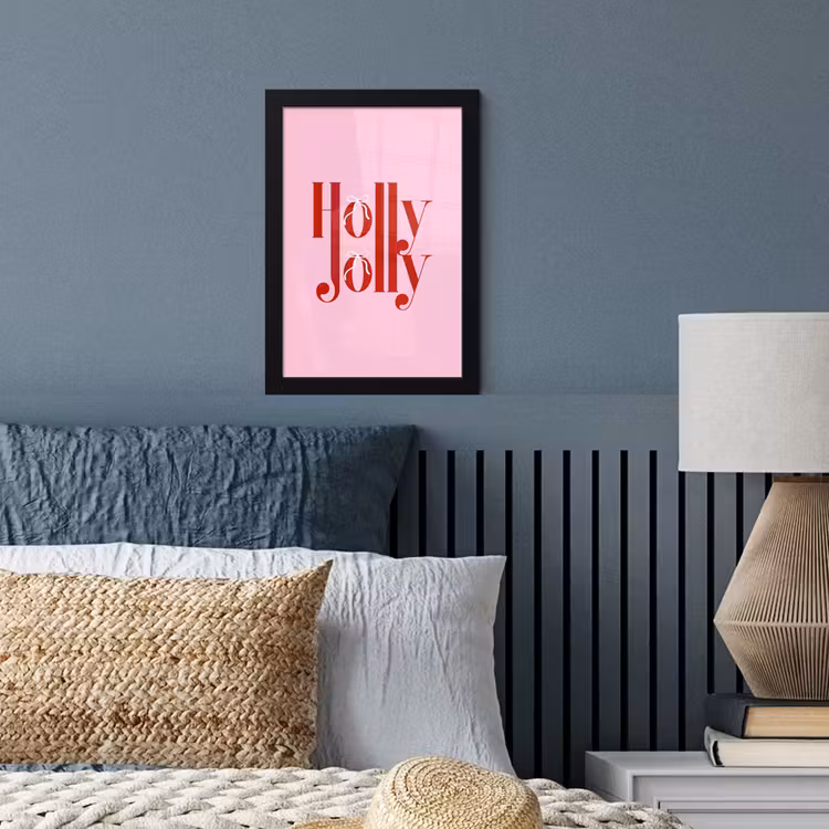 Poster met lijst - Kerst - Tekst - Rood - Roze — 3