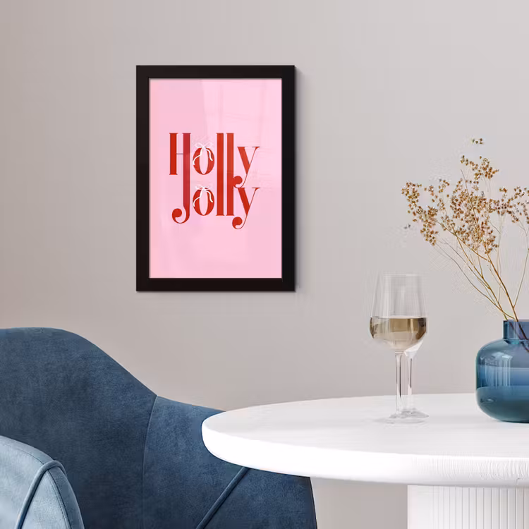 Poster met lijst - Kerst - Tekst - Rood - Roze — 4
