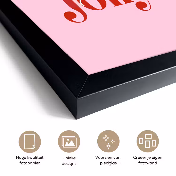 Poster met lijst - Kerst - Tekst - Rood - Roze — 6