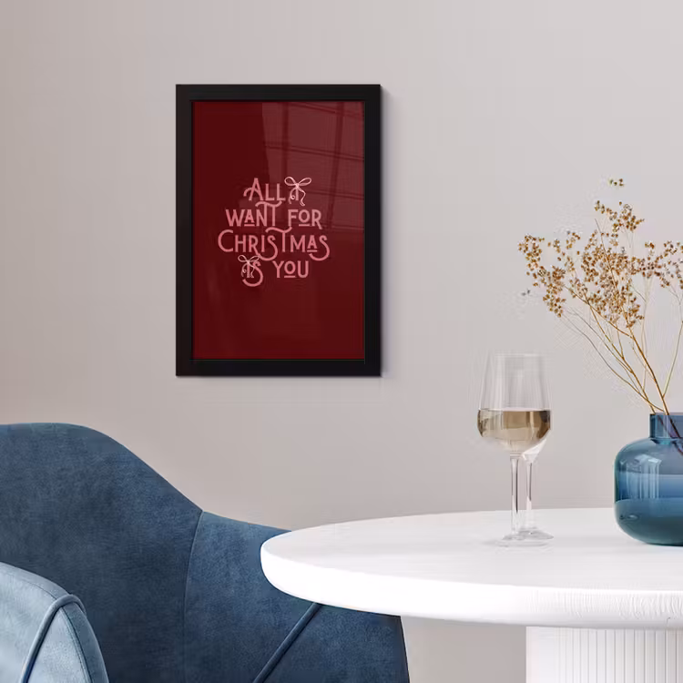 Poster met lijst - Tekst - Kerst - Rood - Roze — 4