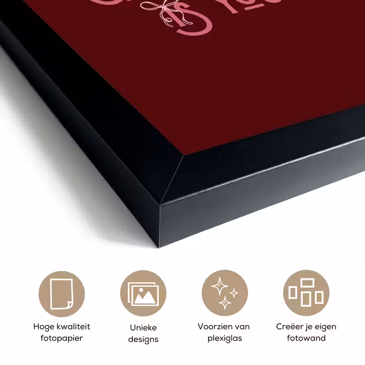 Poster met lijst - Tekst - Kerst - Rood - Roze — 6