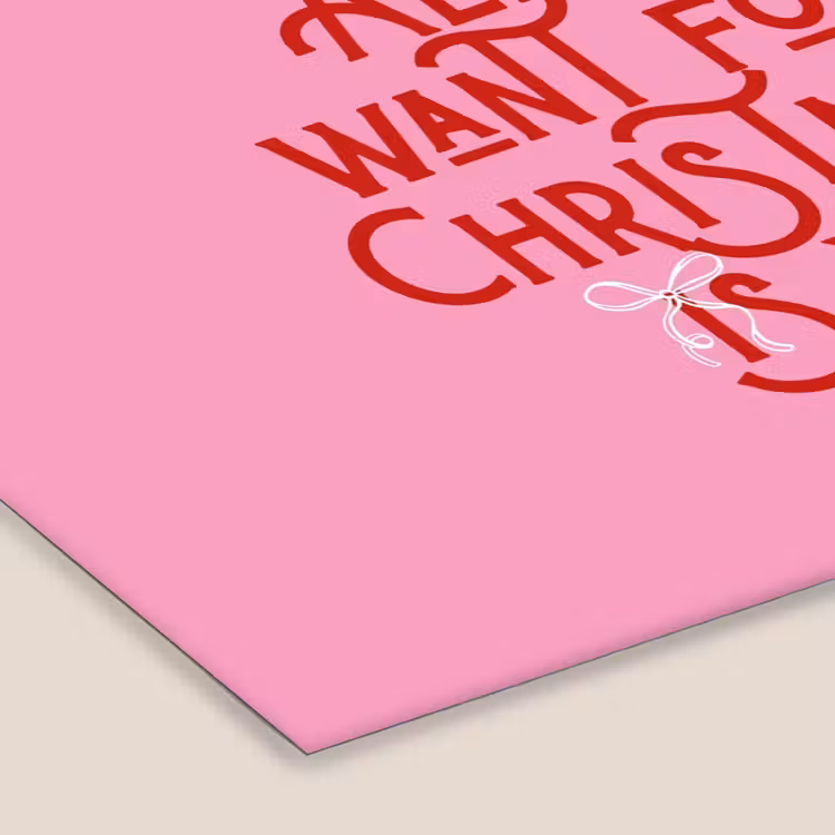 Poster met lijst - Tekst - Kerst - Roze - Rood — 7