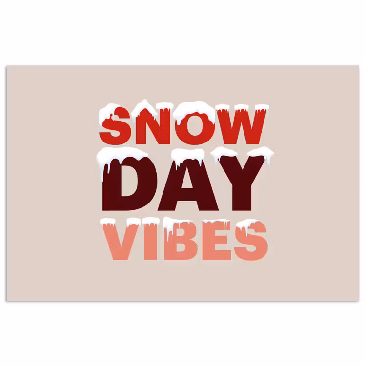 Poster - Sneeuw - Kerst - Tekst - Rood — 1