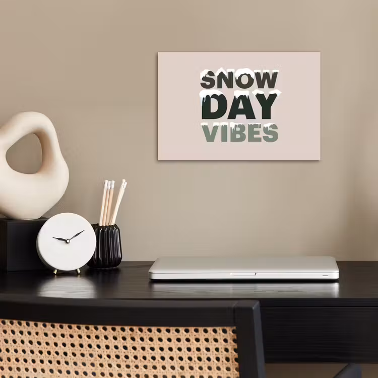 Poster - Sneeuw - Tekst - Kerst - Beige — 2