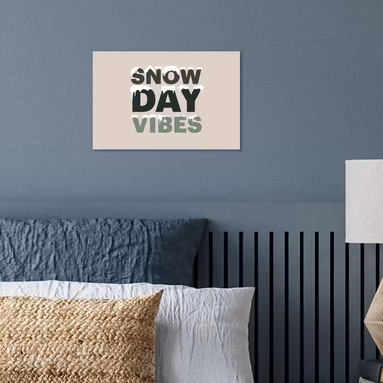 Poster - Sneeuw - Tekst - Kerst - Beige — 3