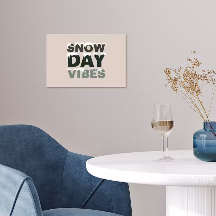 Poster - Sneeuw - Tekst - Kerst - Beige — 4