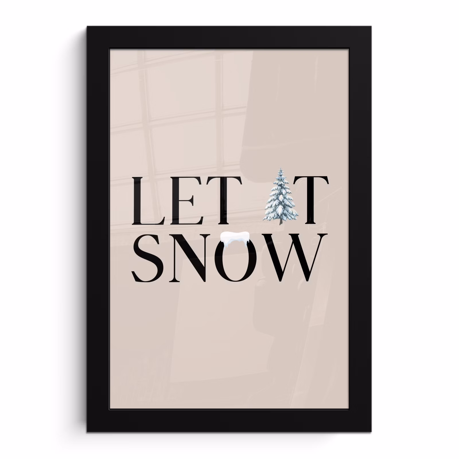 Poster met lijst - Tekst - Kerst - Sneeuw — 1