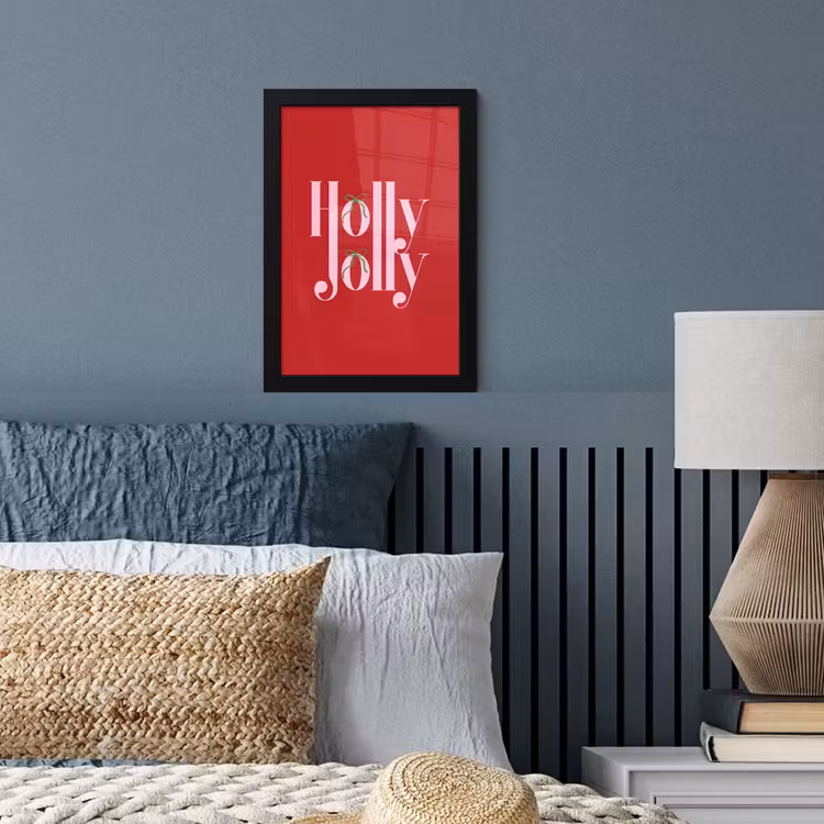 Poster met lijst - Kerst - Roze - Rood - Tekst — 3