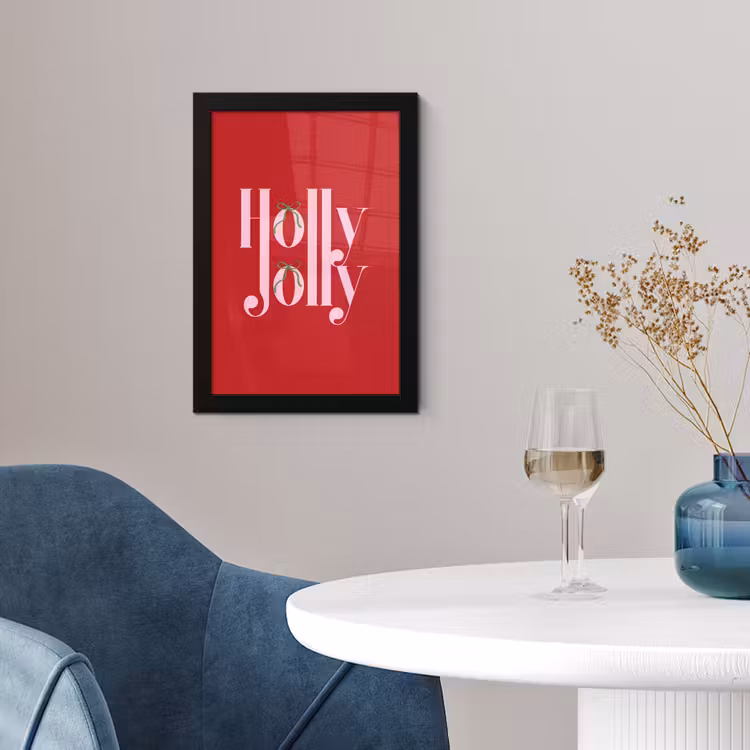 Poster met lijst - Kerst - Roze - Rood - Tekst — 4