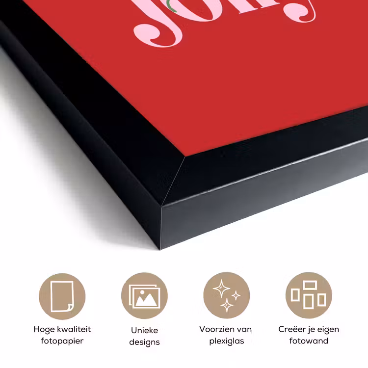 Poster met lijst - Kerst - Roze - Rood - Tekst — 6