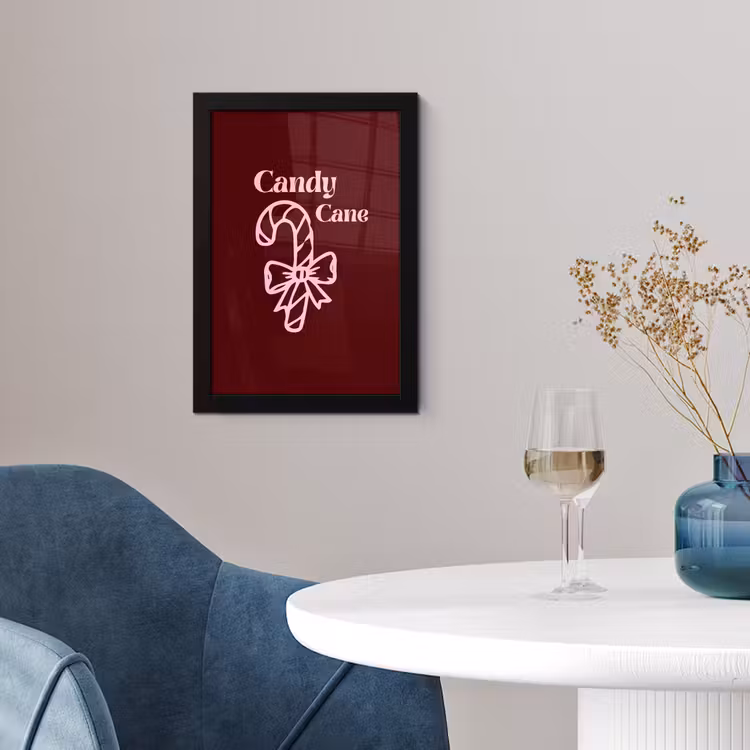 Poster met lijst - Kerst - Snoep - Tekst - Roze — 4