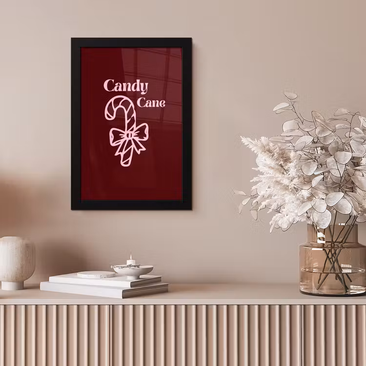 Poster met lijst - Kerst - Snoep - Tekst - Roze — 5