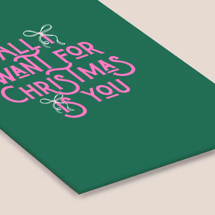 Poster met lijst - Kerst - Tekst - Roze - Groen — 7
