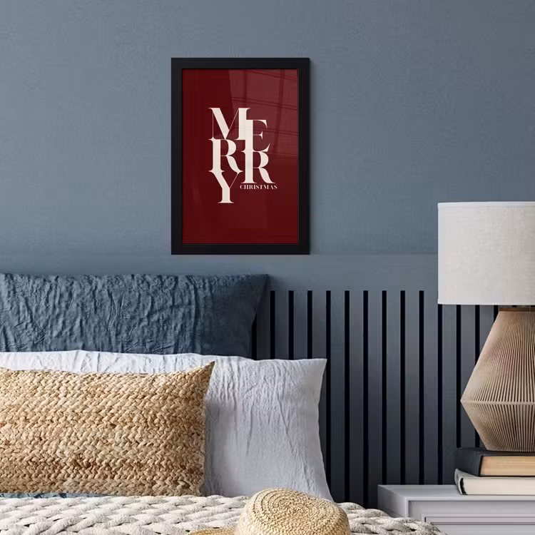 Poster met lijst - Merry - Tekst - Donker - Rood — 3