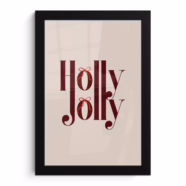 Poster met lijst - Tekst - Kerst - Bruin — 1
