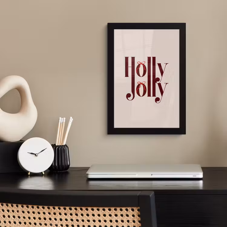 Poster met lijst - Tekst - Kerst - Bruin — 2
