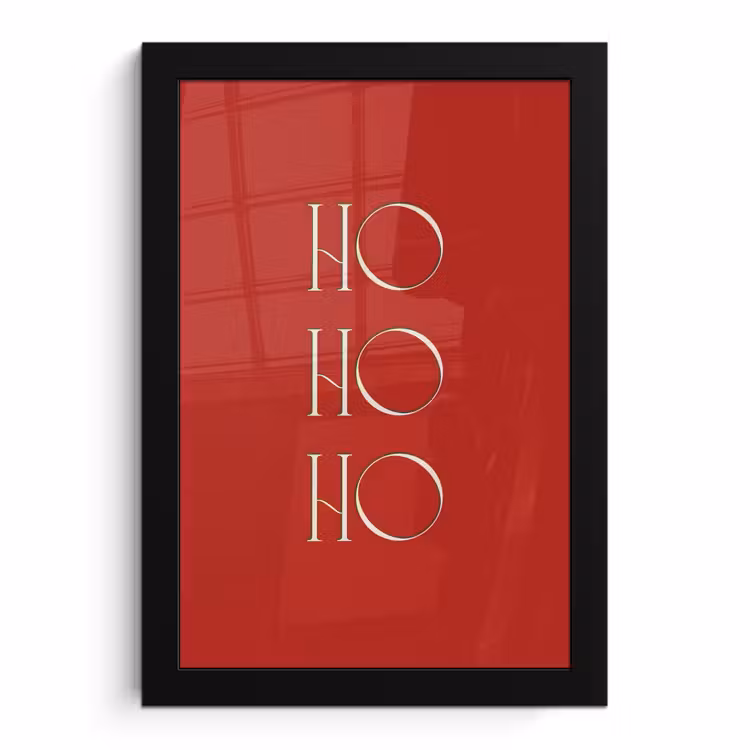 Poster met lijst - Tekst - Kerst - Modern - Rood — 1