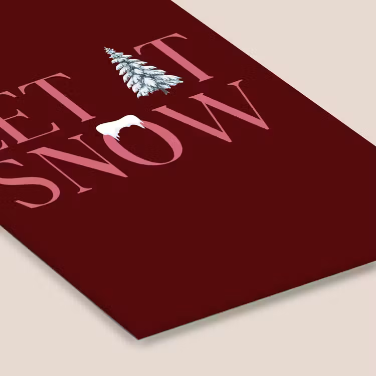 Poster met lijst - Tekst - Kerst - Sneeuw - Roze — 7