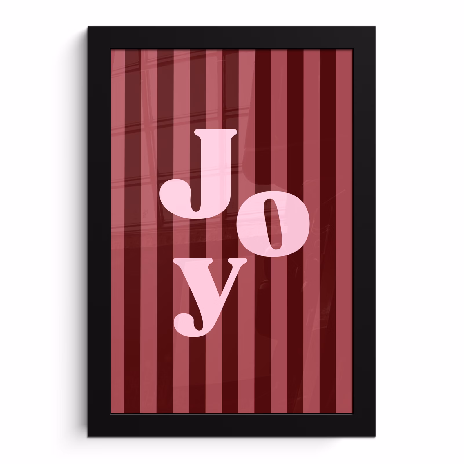 Poster met lijst - Joy - Kerst - Tekst - Roze — 1