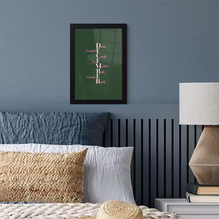 Poster met lijst - December - Tekst - Kerst - Groen — 3