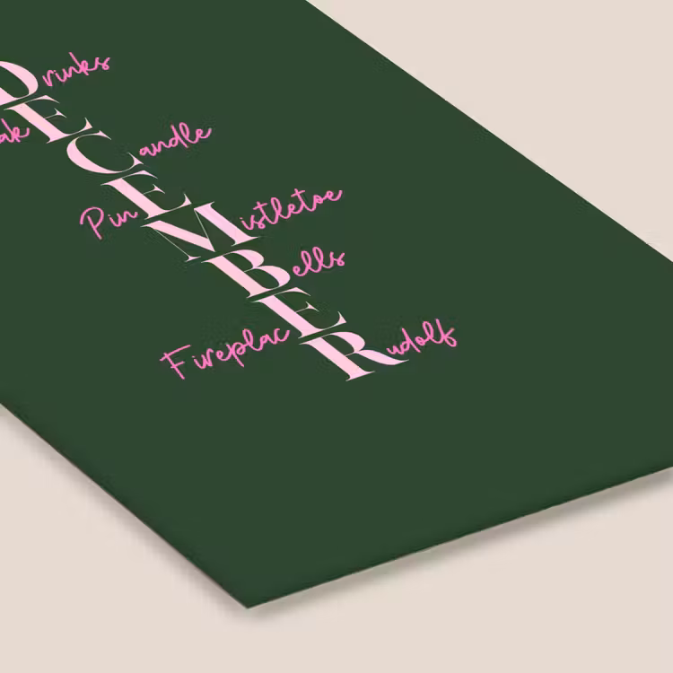 Poster met lijst - December - Tekst - Kerst - Groen — 7