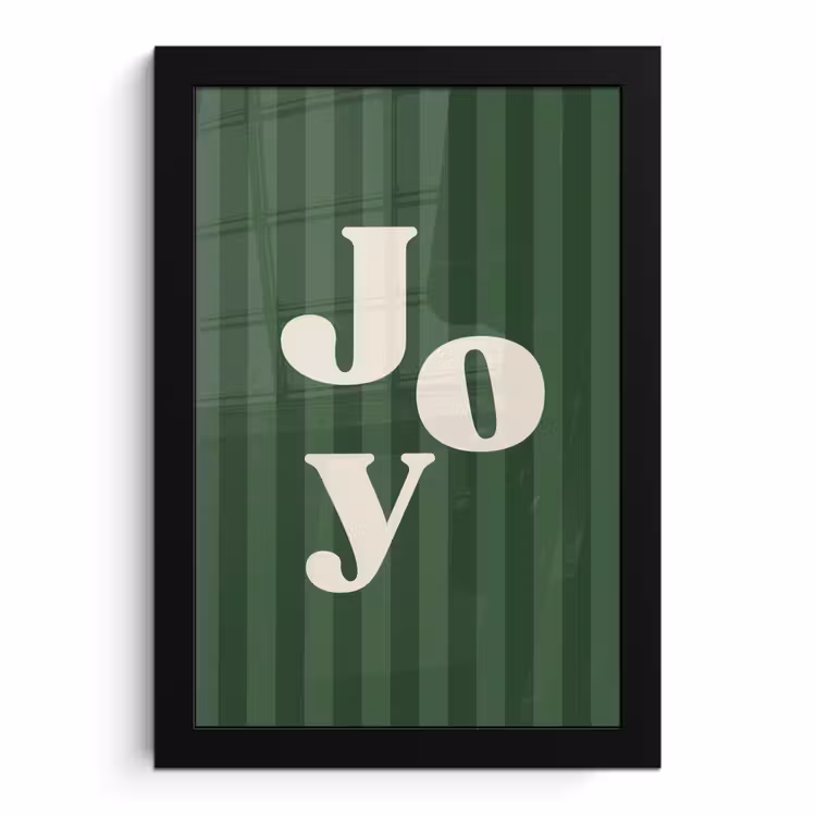 Poster met lijst - Joy - Kerst - Tekst - Groen — 1