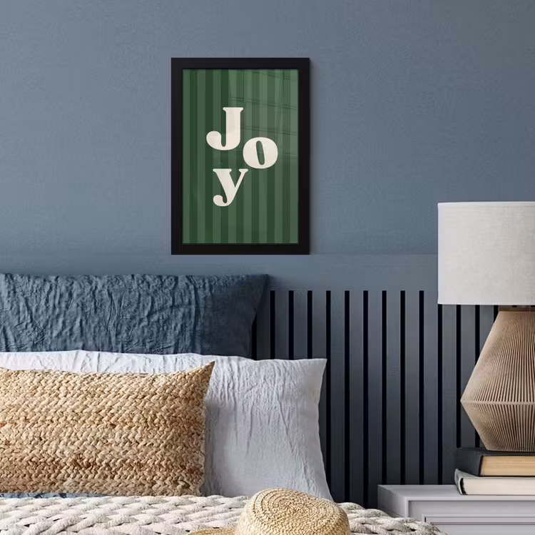 Poster met lijst - Joy - Kerst - Tekst - Groen — 3